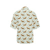 Dachshund Pattern Print Design 01 Women's Hawaiian Shirt