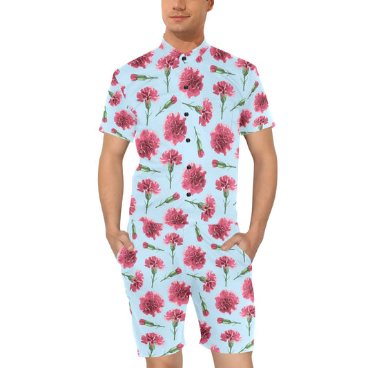 Carnations Pattern Print Design CN01 Men's Romper