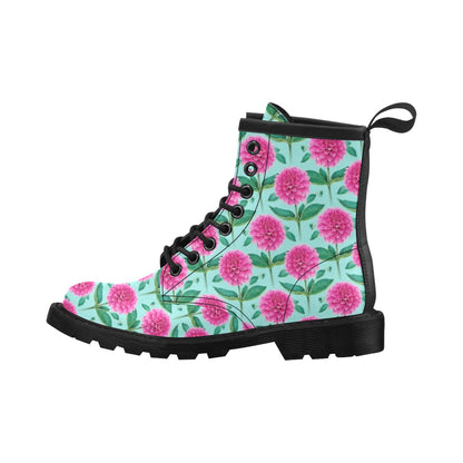 Dahlia Pattern Print Design DH08 Women's Boots