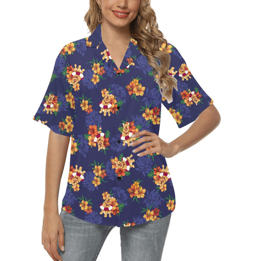 Hawaiian Themed Pattern Print Design H02 Women's Hawaiian Shirt