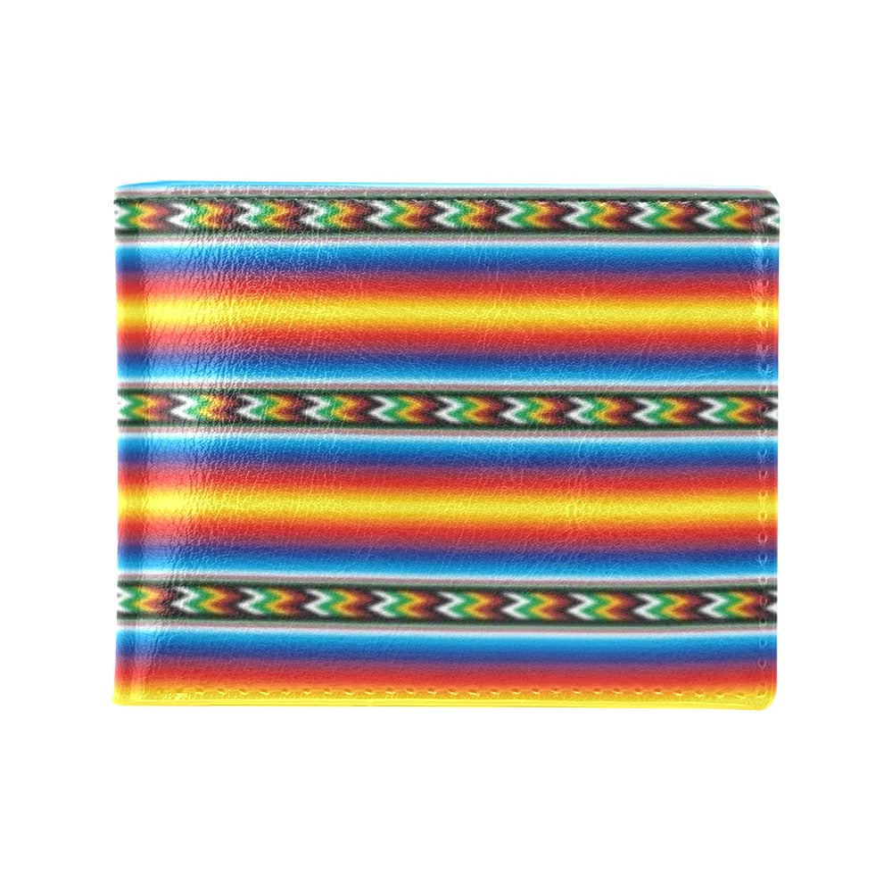 Mexican Blanket ZigZag Print Pattern Men's ID Card Wallet