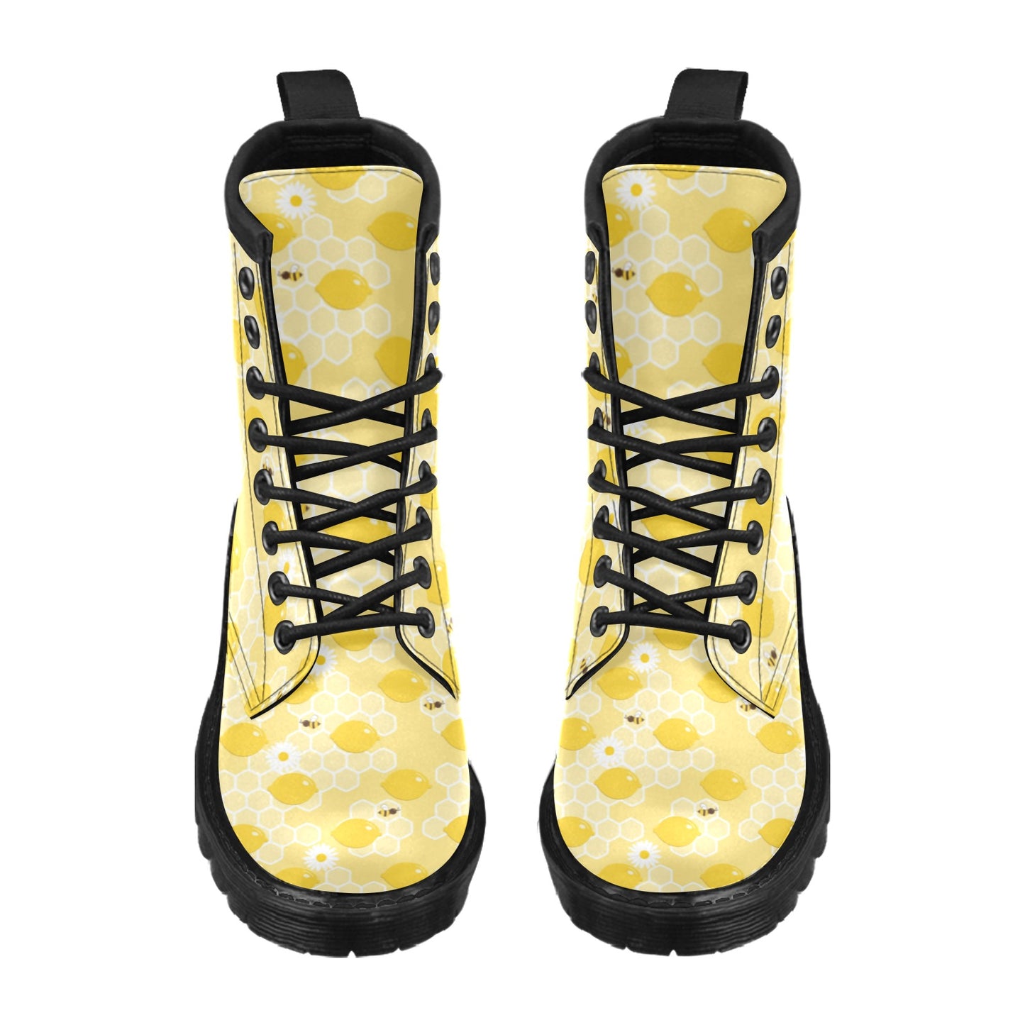Honey Bee Honeycomb Print Design LKS3010 Women's Boots