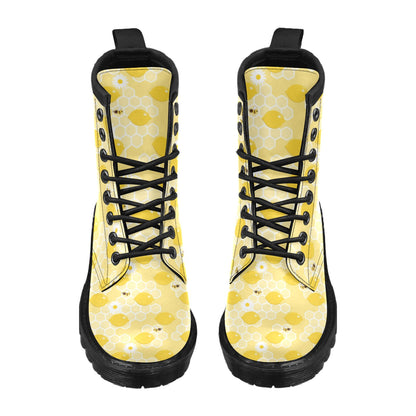Honey Bee Honeycomb Print Design LKS3010 Women's Boots
