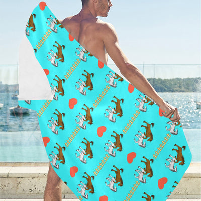 Horse Couple Love Print Design LKS309 Beach Towel 32" x 71"