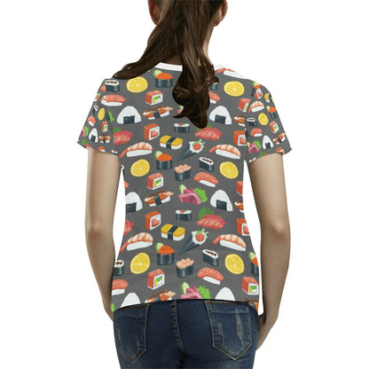 Sushi Print Design LKS302 Women's  T-shirt