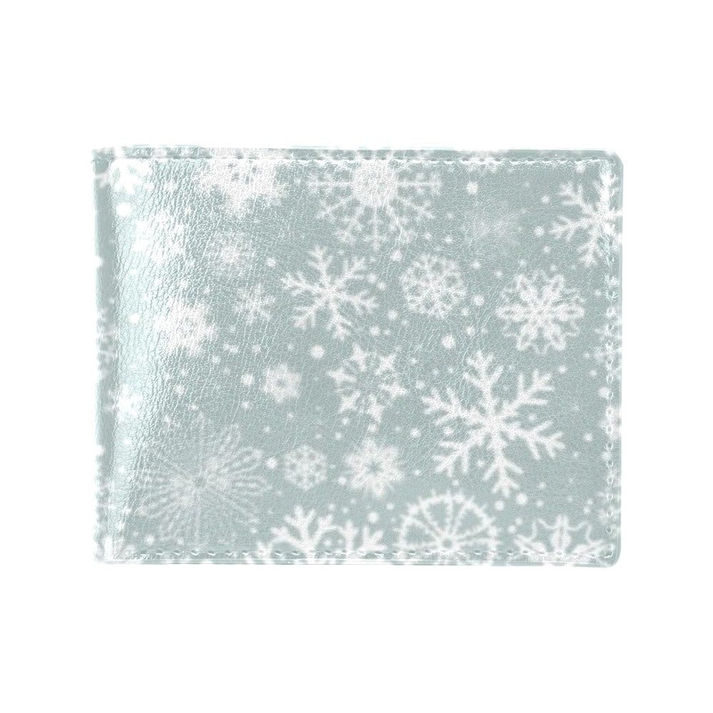 Snowflake Print Design LKS303 Men's ID Card Wallet