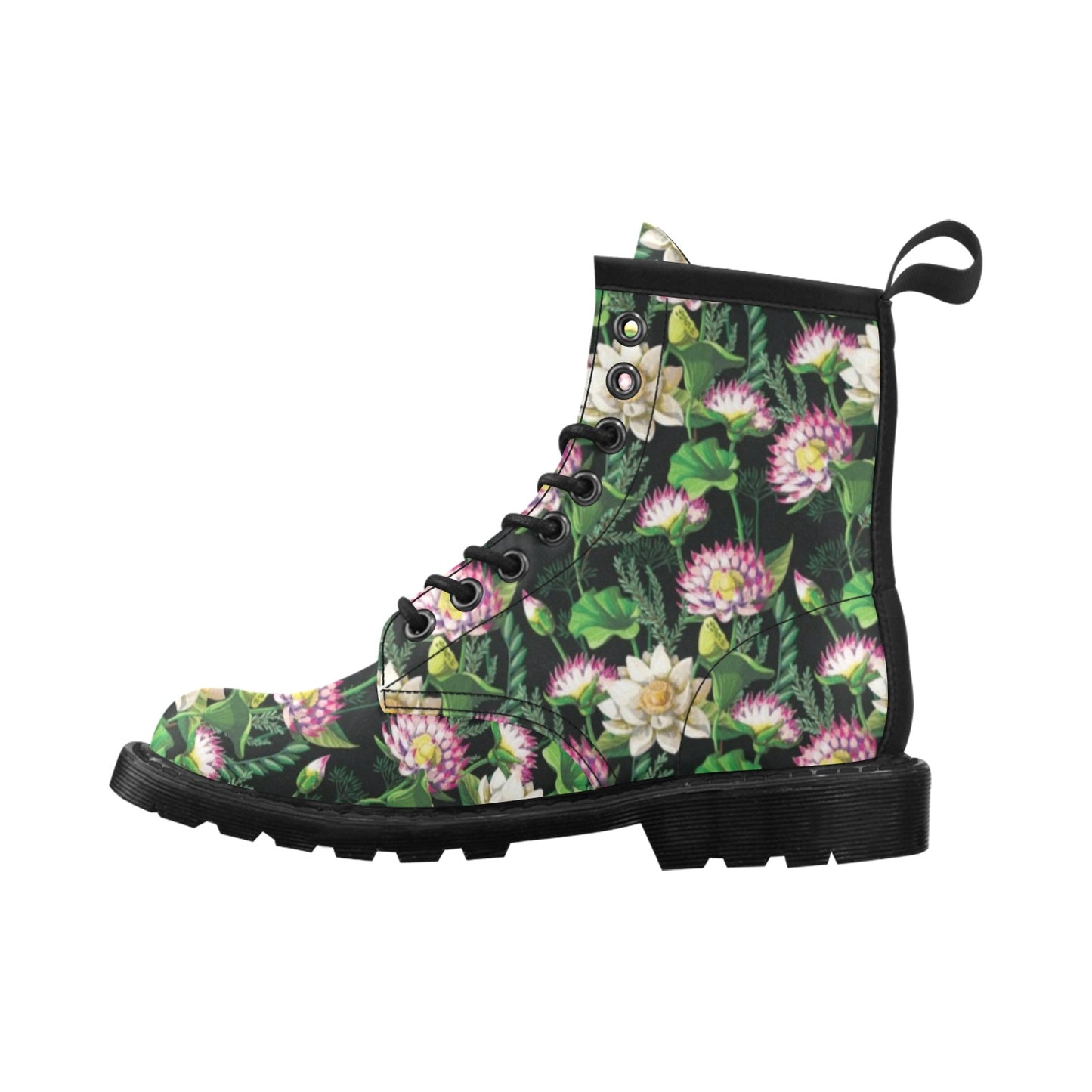 Water Lily Pattern Print Design WL010 Women's Boots