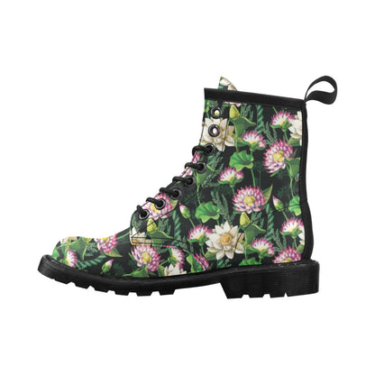 Water Lily Pattern Print Design WL010 Women's Boots
