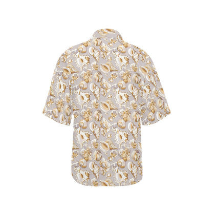 Seashell Print Design LKS309 Women's Hawaiian Shirt