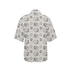 Sun Moon Print Design LKS302 Women's Hawaiian Shirt