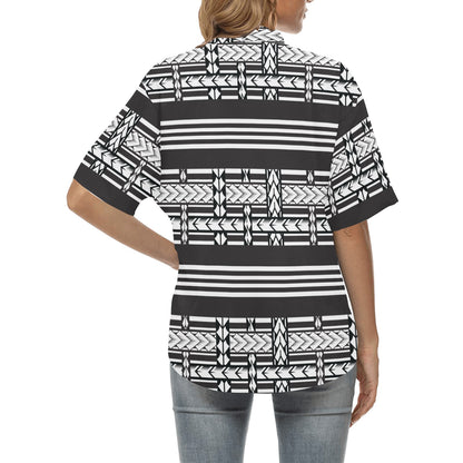 Samoan Tattoo Print Design LKS304 Women's Hawaiian Shirt