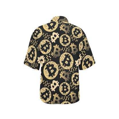 Bitcoin Pattern Print Design DO06 Women's Hawaiian Shirt