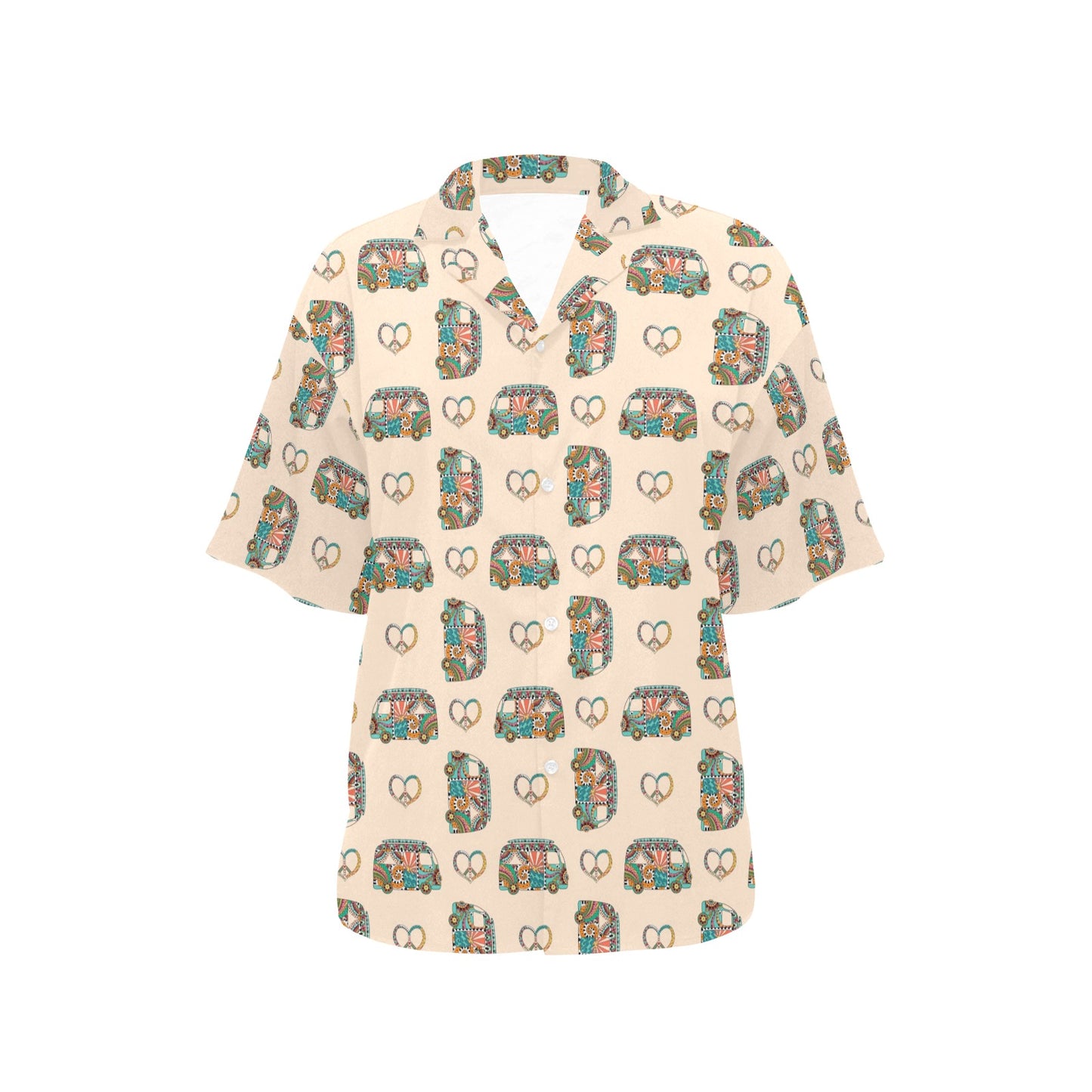 Hippie Van Peace Print Design LKS303 Women's Hawaiian Shirt