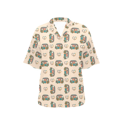 Hippie Van Peace Print Design LKS303 Women's Hawaiian Shirt
