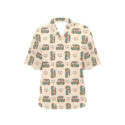 Hippie Van Peace Print Design LKS303 Women's Hawaiian Shirt