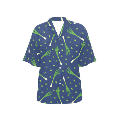 Leek Pattern Print Design 02 Women's Hawaiian Shirt