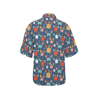 Crab Pattern Print Design 05 Women's Hawaiian Shirt