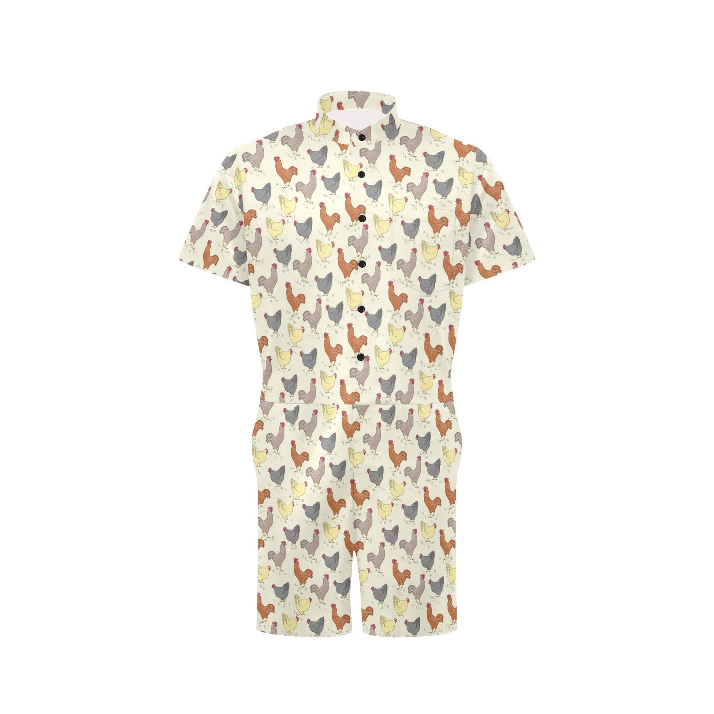 Chicken Pattern Print Design 05 Men's Romper