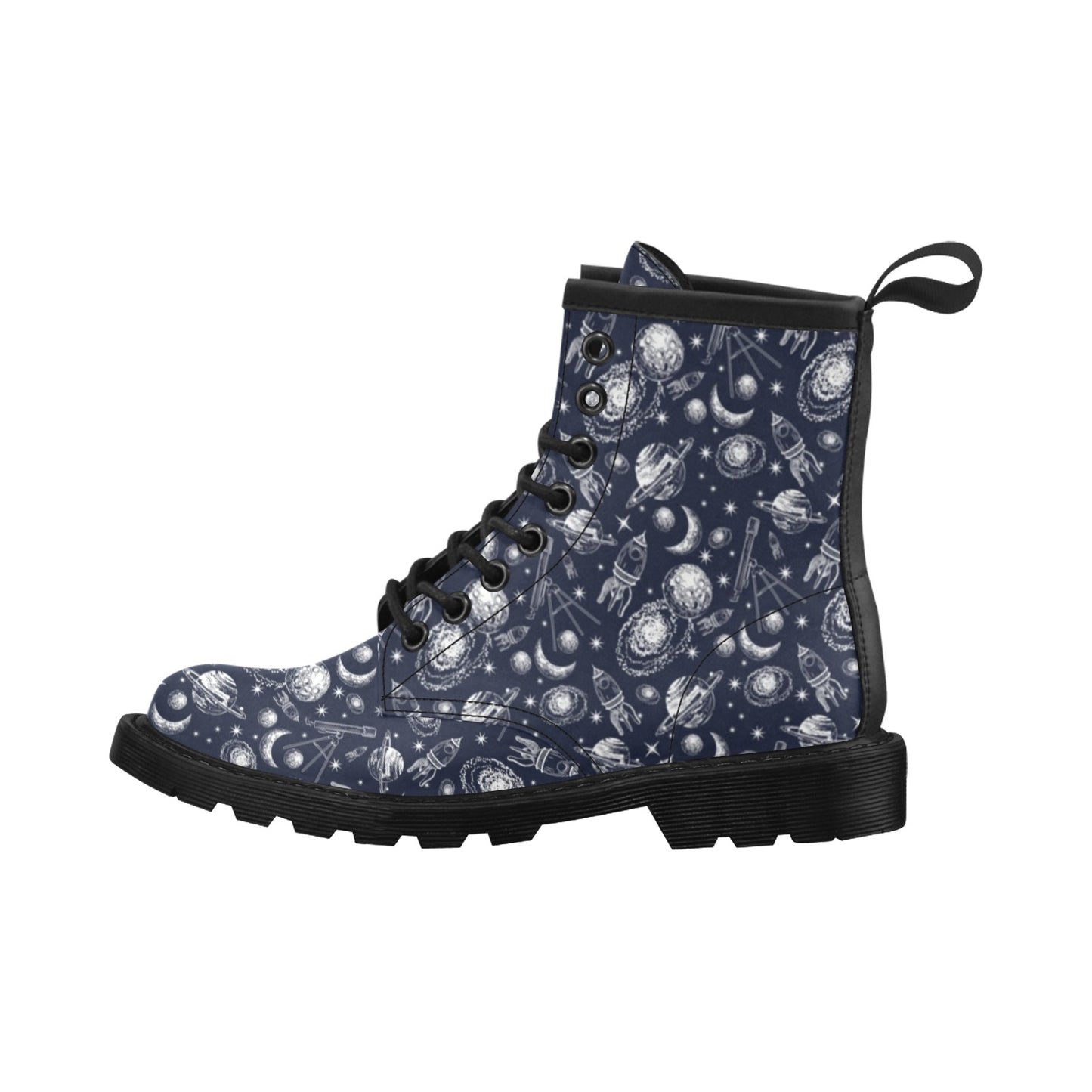 Space Rocket Print Design LKS301 Women's Boots