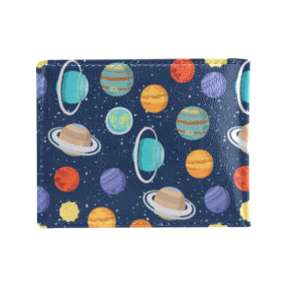 Planet With Star Print Design LKS303 Men's ID Card Wallet