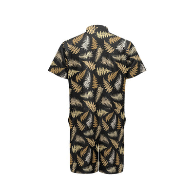 Fern Leave Bright Print Pattern Men's Romper