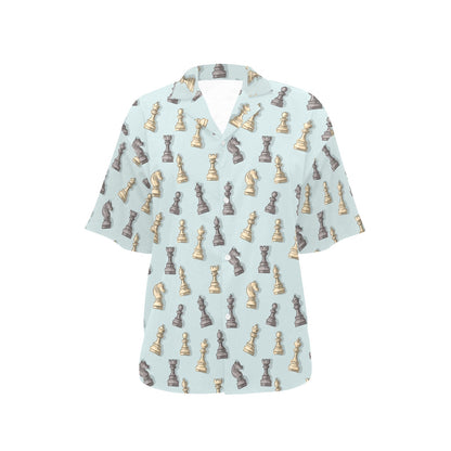 Chess Pattern Print Design 02 Women's Hawaiian Shirt