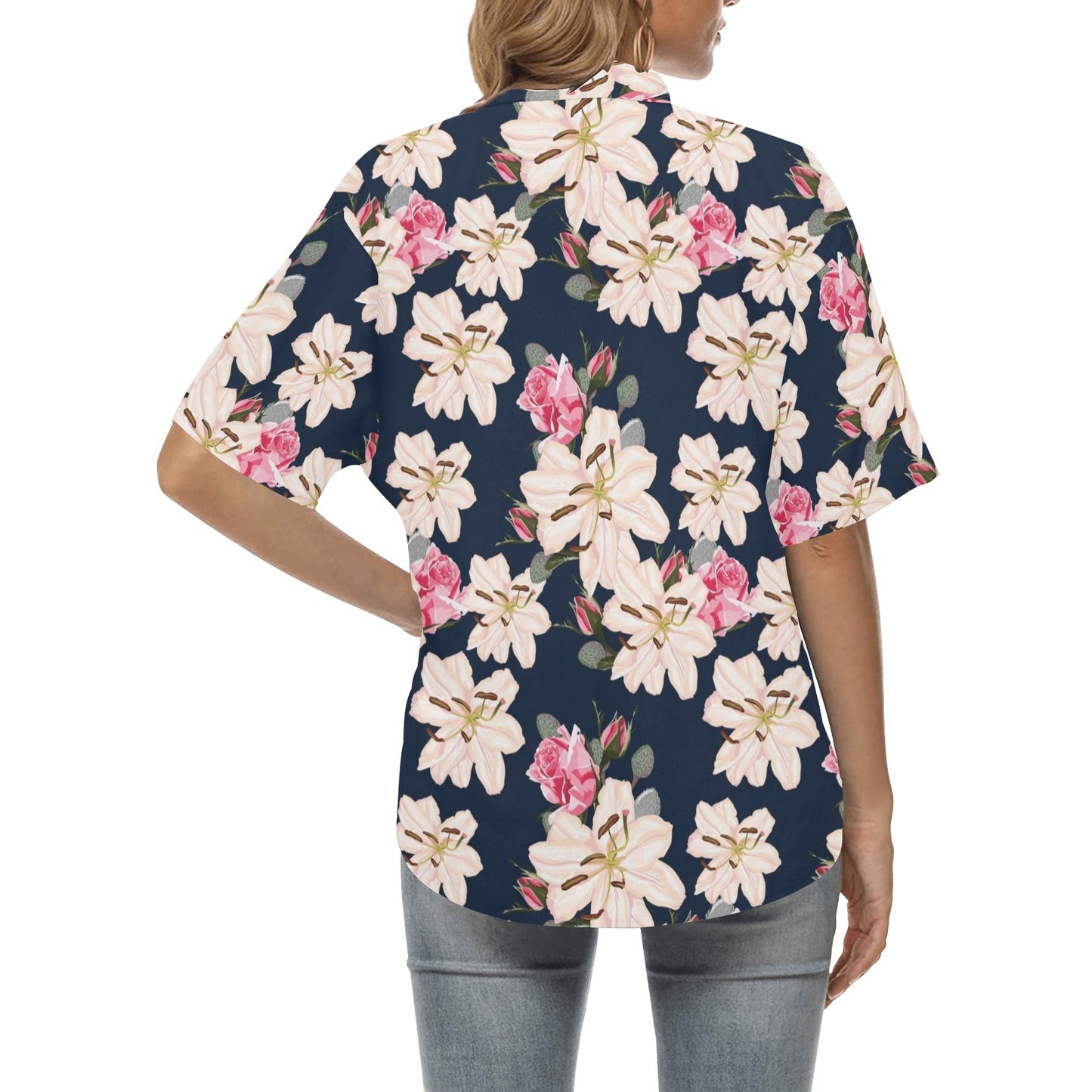 Lily Pattern Print Design LY04 Women's Hawaiian Shirt