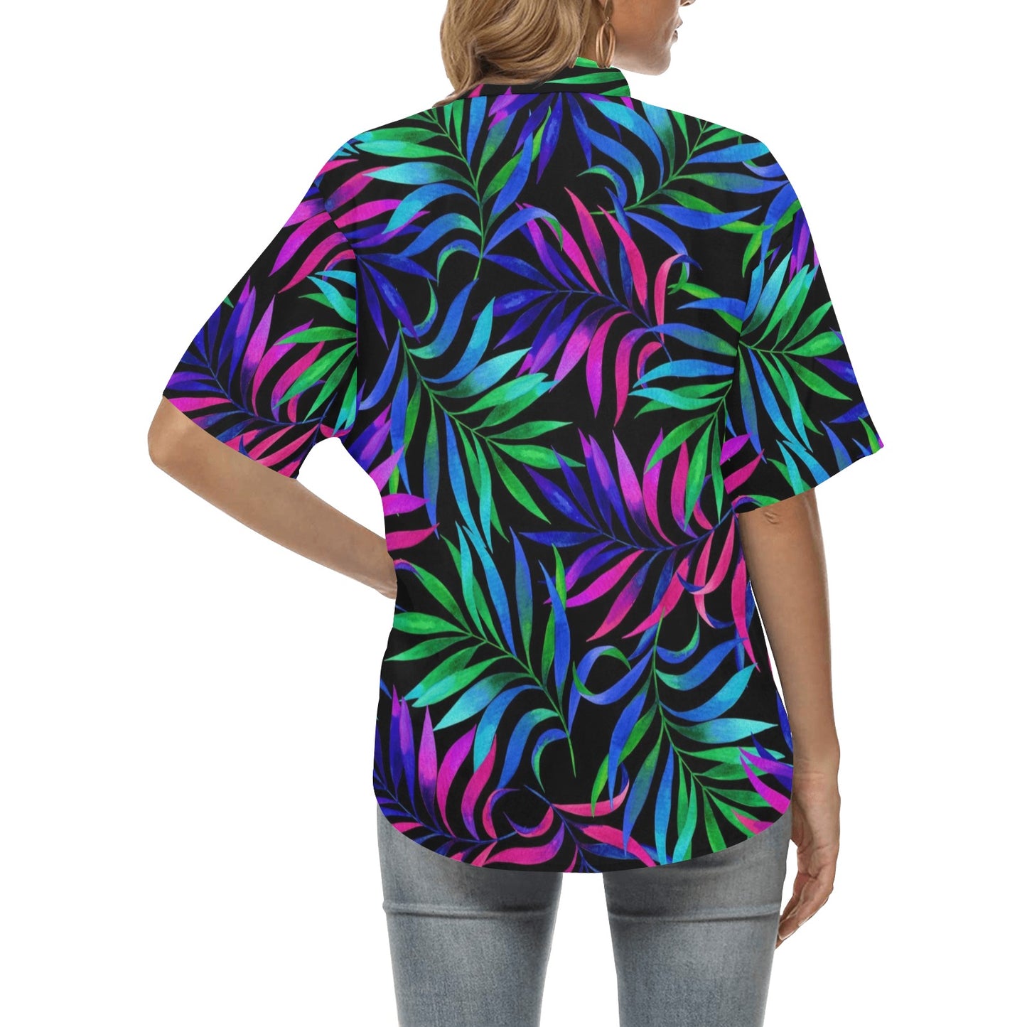 Tropical Flower Pattern Print Design TF010 Women's Hawaiian Shirt