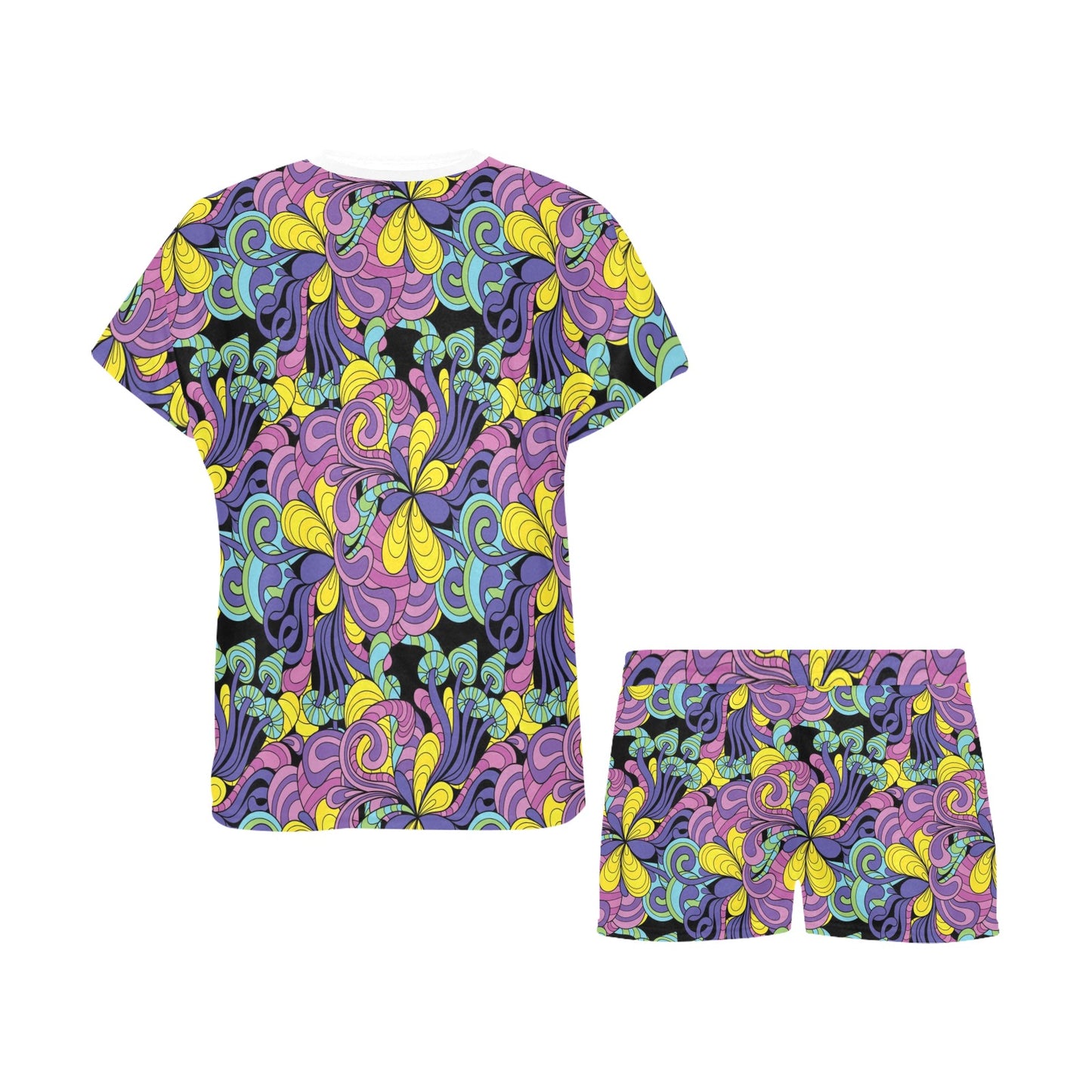 Trippy Print Design LKS305 Women's Short Pajama Set