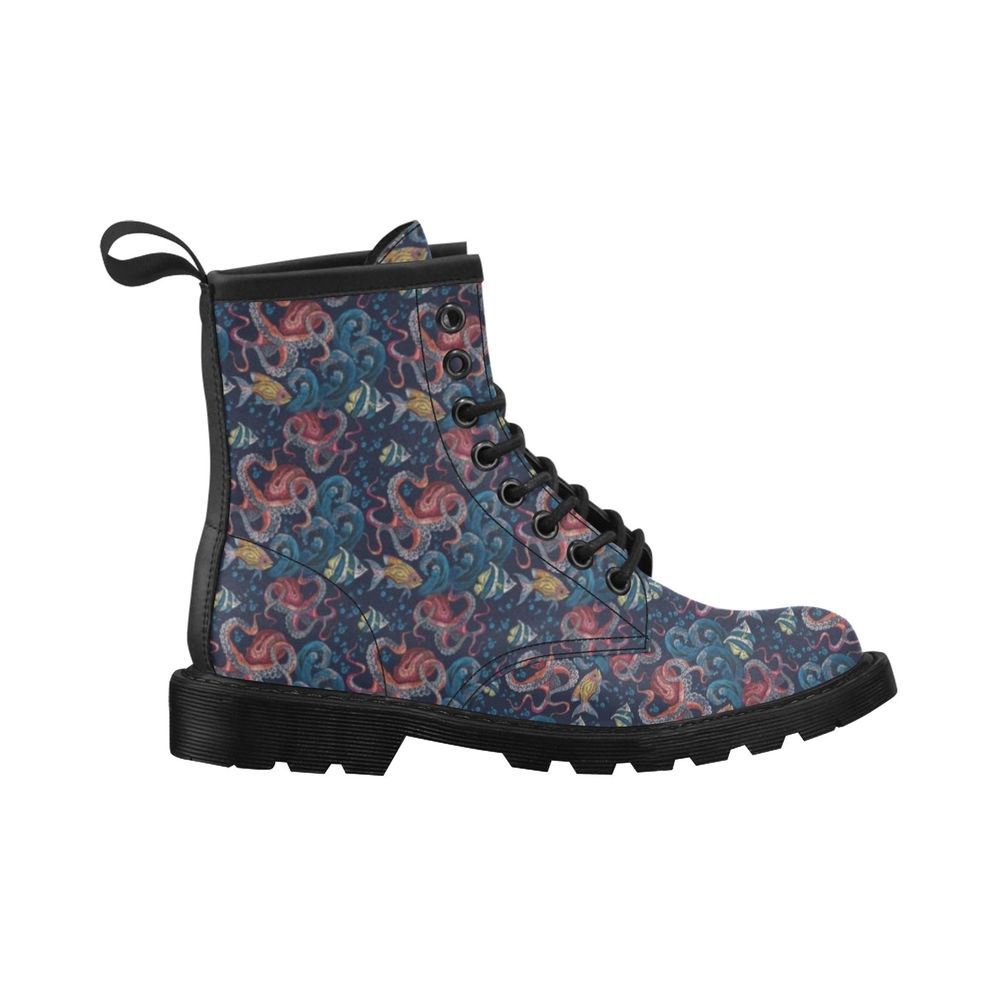 Underwater Giant Squid Print Design LKS302 Women's Boots