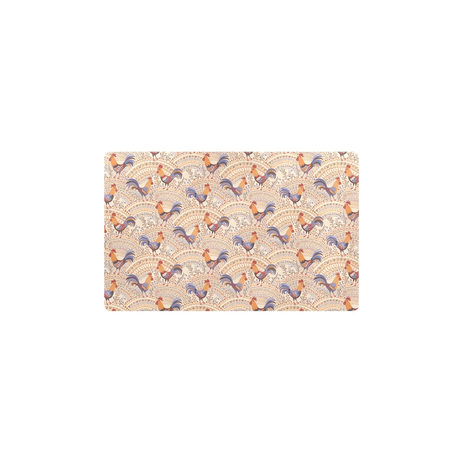 Chicken Boho Style Pattern Kitchen Mat