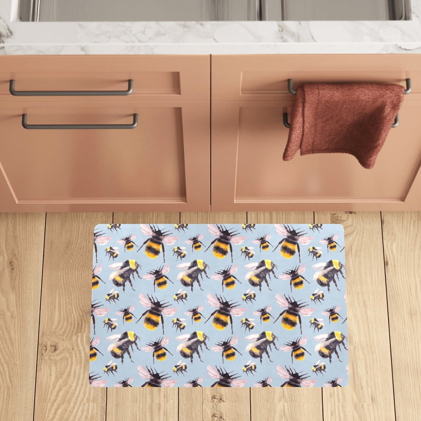 Bee Pattern Print Design BEE08 Kitchen Mat