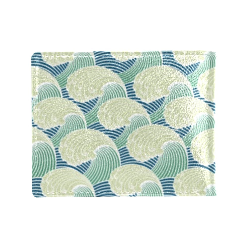 Wave Japan Style Print Design LKS302 Men's ID Card Wallet
