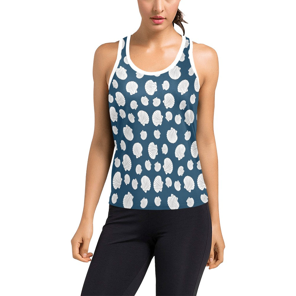 Seashell Print Design LKS3012 Women's Racerback Tank Top