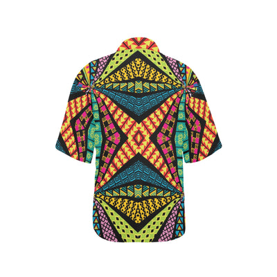 Kaleidoscope Pattern Print Design 05 Women's Hawaiian Shirt