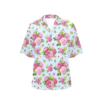 Rose Pink Pattern Print Design RO08 Women's Hawaiian Shirt