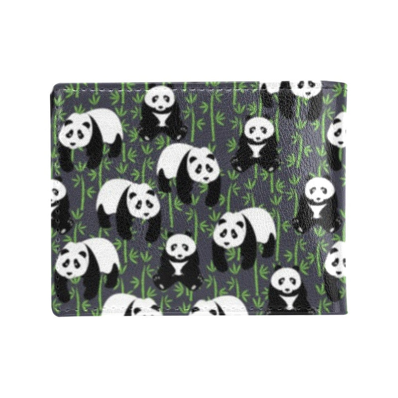 Panda Bear Bamboo Themed Print Men's ID Card Wallet