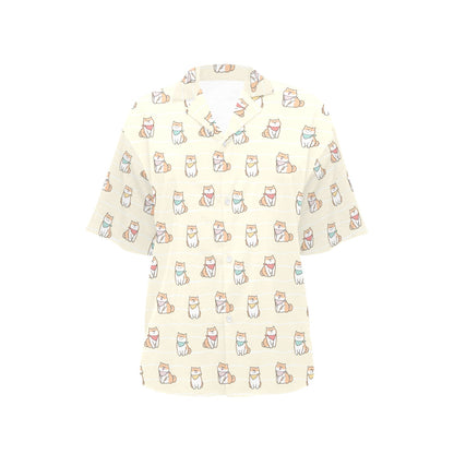 Shiba Inu Print Design LKS306 Women's Hawaiian Shirt