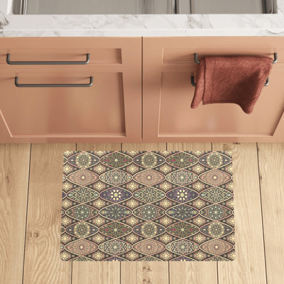 Mandala Motif Themed Design Print Kitchen Mat