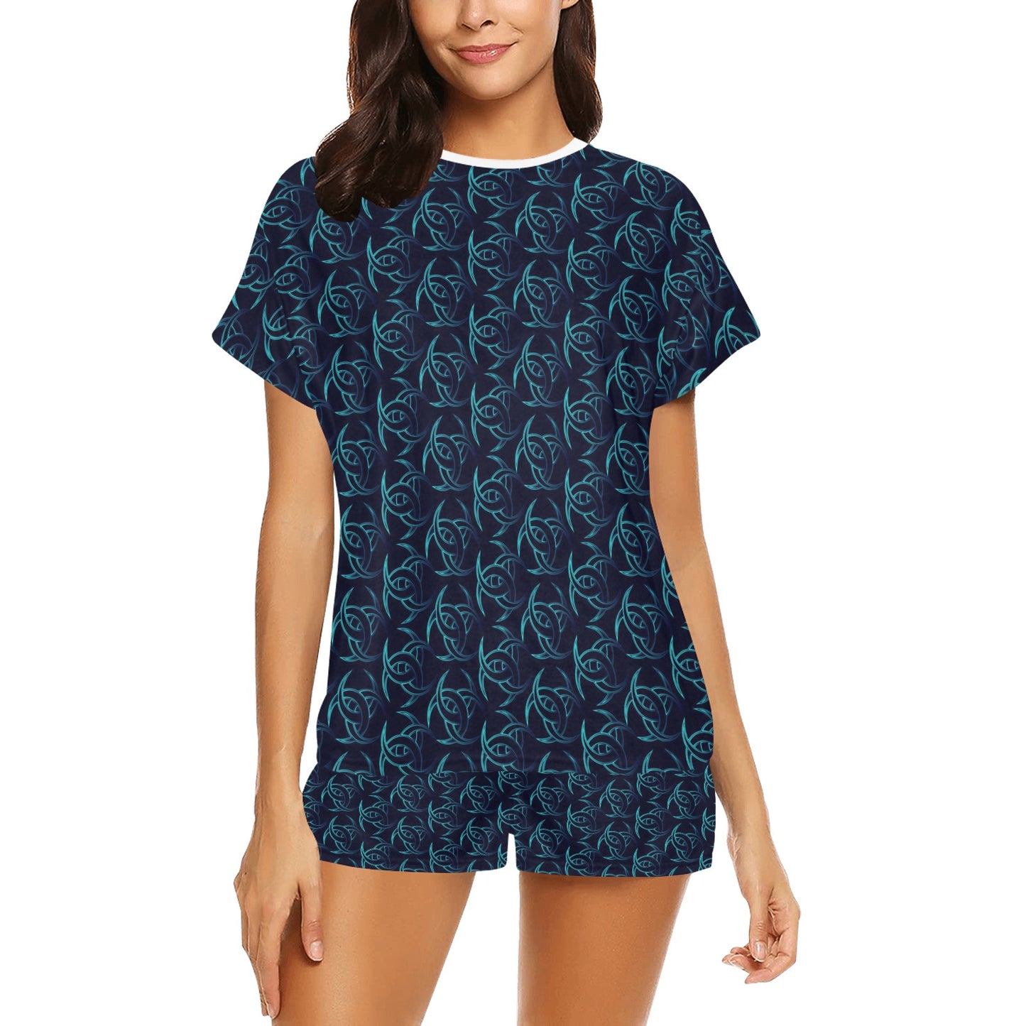 Vikings Print Design LKS302 Women's Short Pajama Set