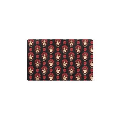 Day of the Dead Skull Girl Pattern Kitchen Mat