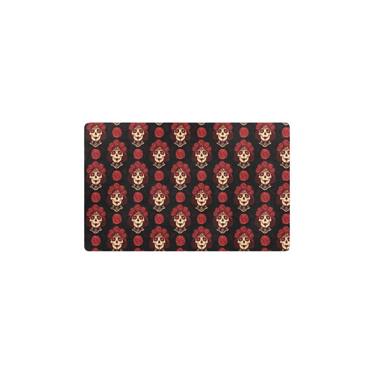 Day of the Dead Skull Girl Pattern Kitchen Mat