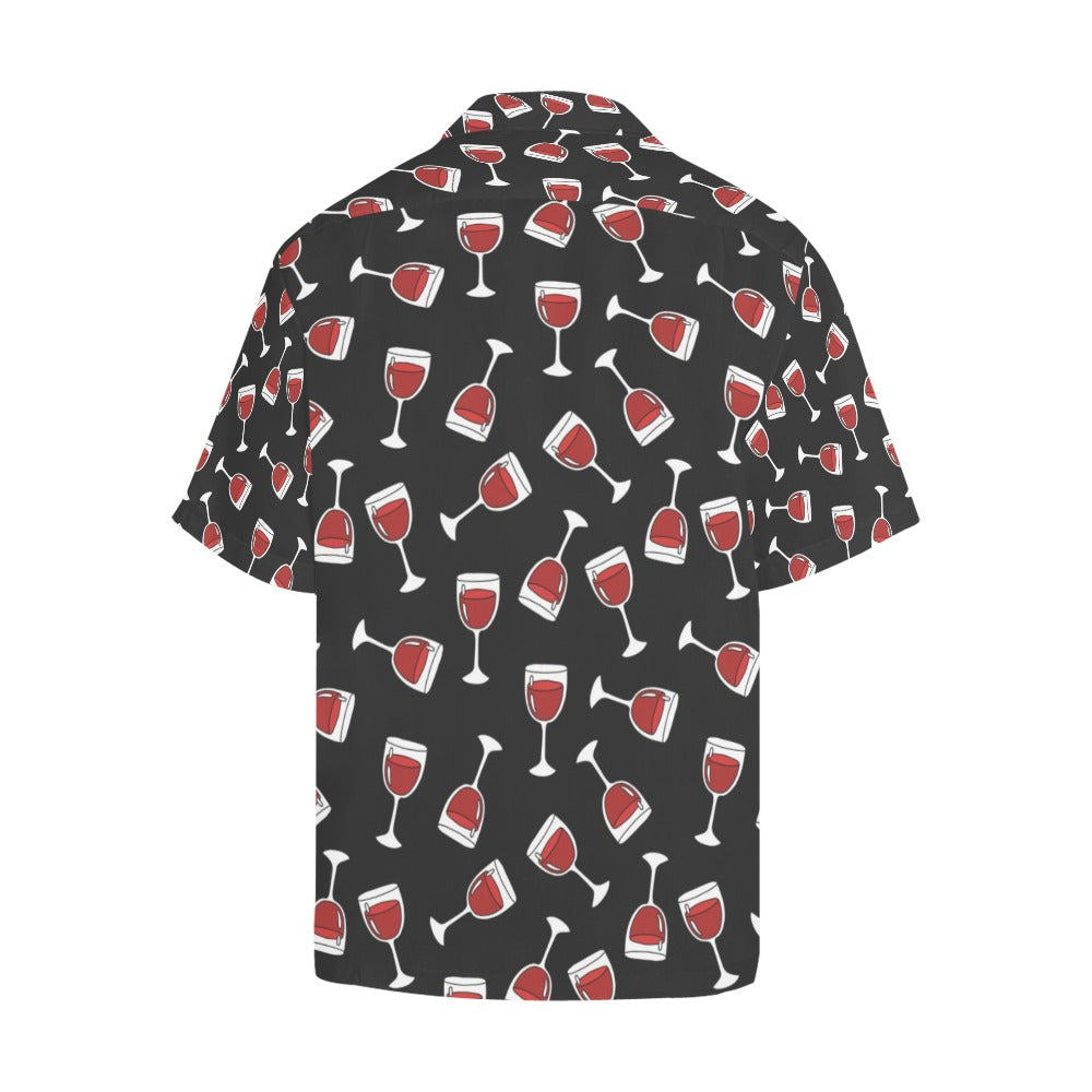 Wine Glass Print Design LKS303 Men's Hawaiian Shirt