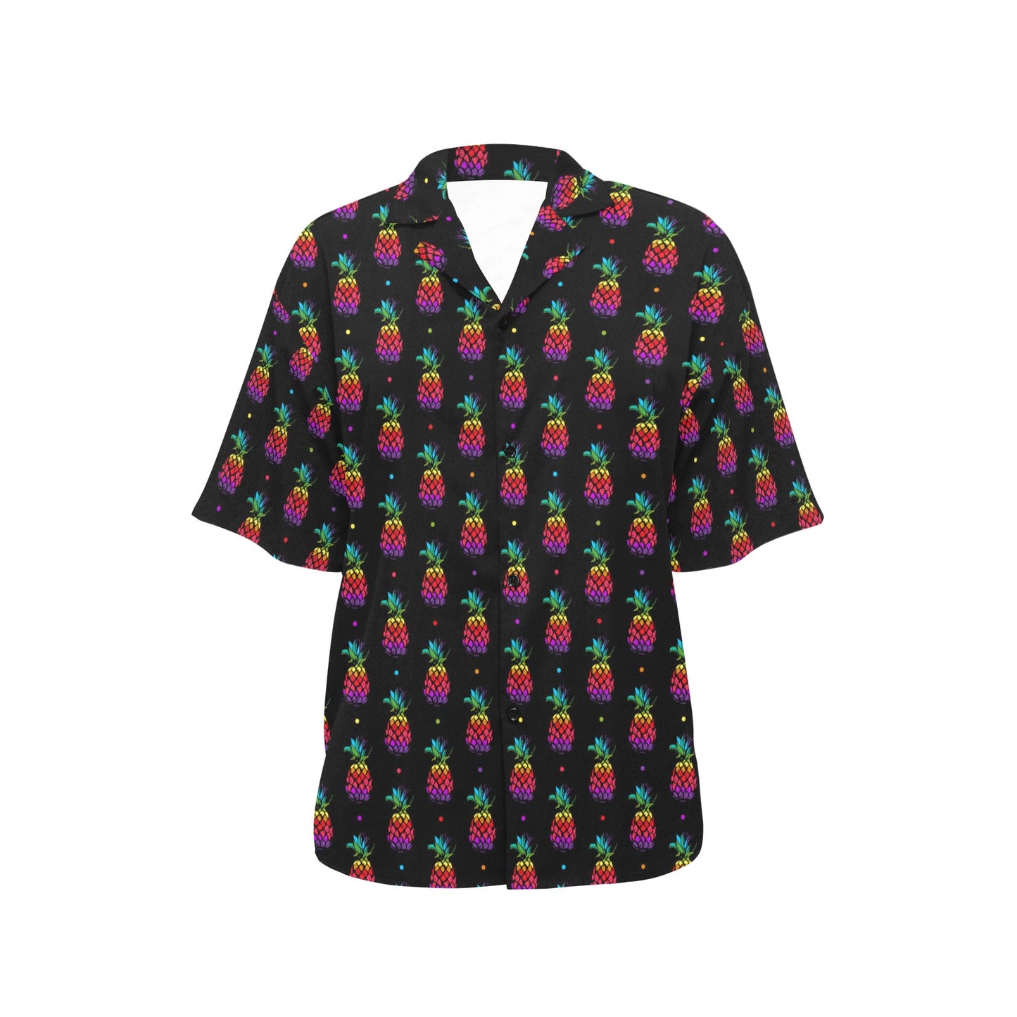Pineapple Rainbow Dot Print Women's Hawaiian Shirt
