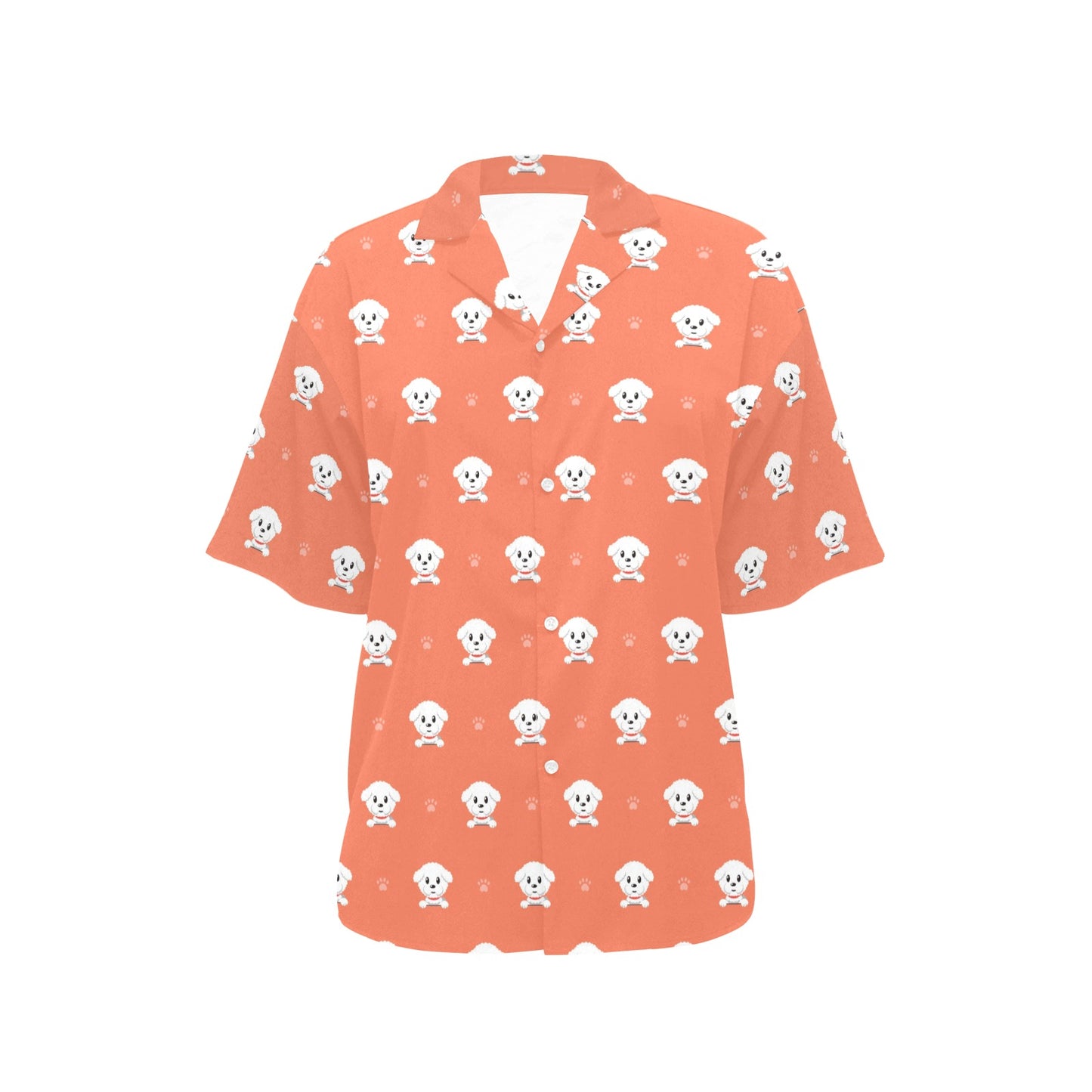 Bichons Frise Pattern Print Design 02 Women's Hawaiian Shirt