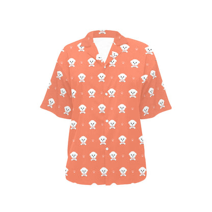 Bichons Frise Pattern Print Design 02 Women's Hawaiian Shirt