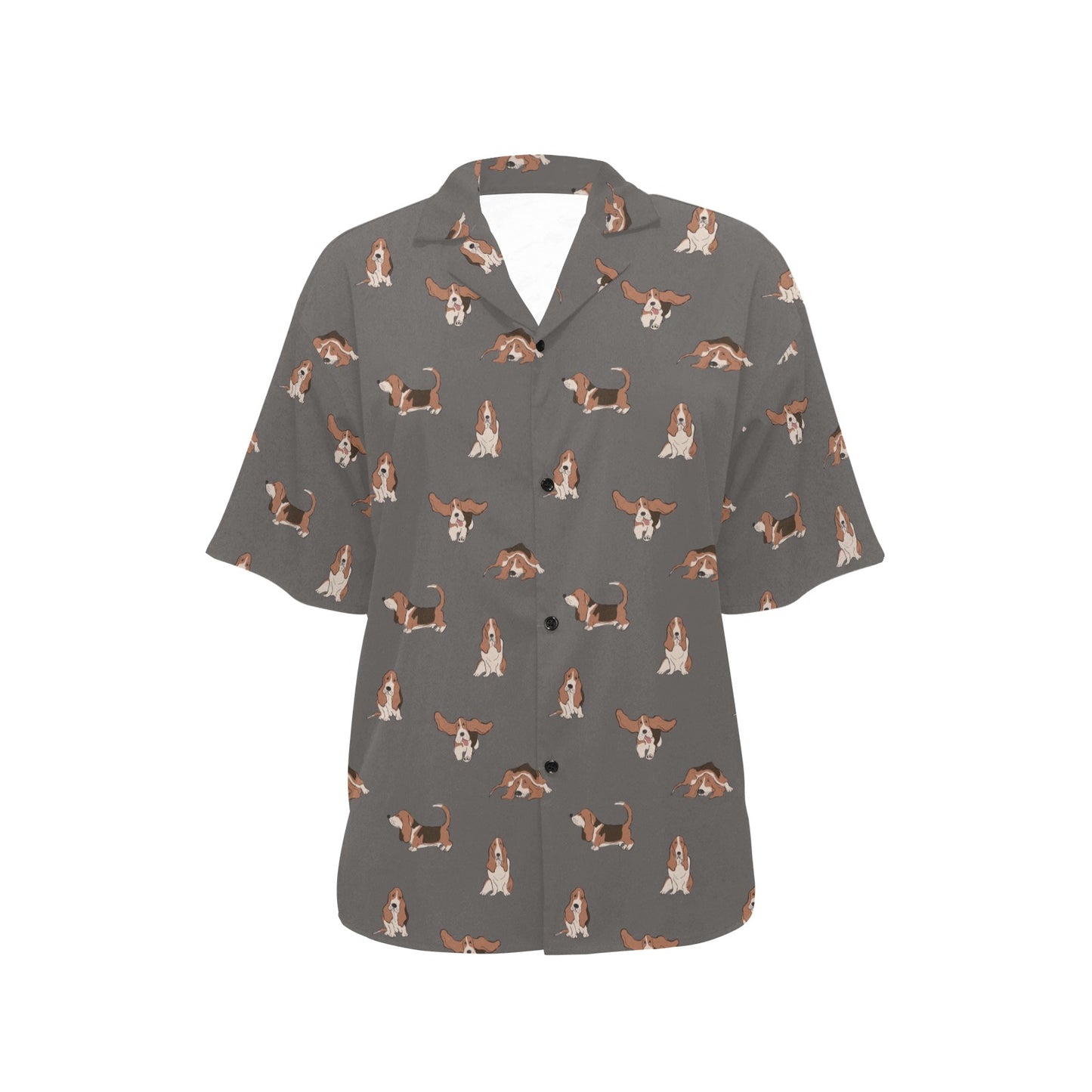 Basset Hound Pattern Print Design 03 Women's Hawaiian Shirt