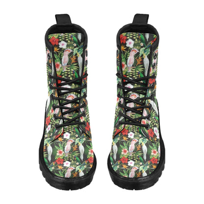 Tropical Flower Pattern Print Design TF03 Women's Boots