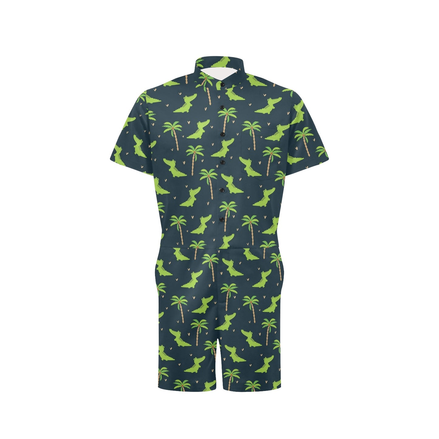 Alligator Pattern Print Design 02 Men's Romper