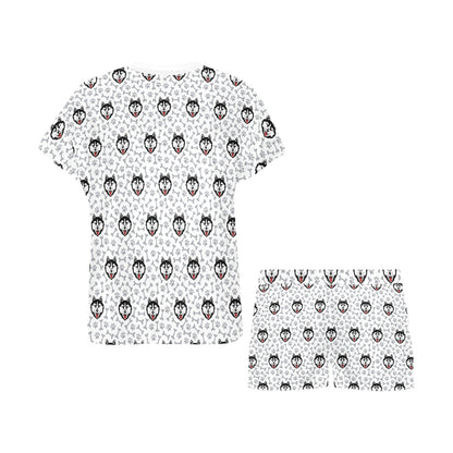 Siberian Huskies Print Design LKS305 Women's Short Pajama Set